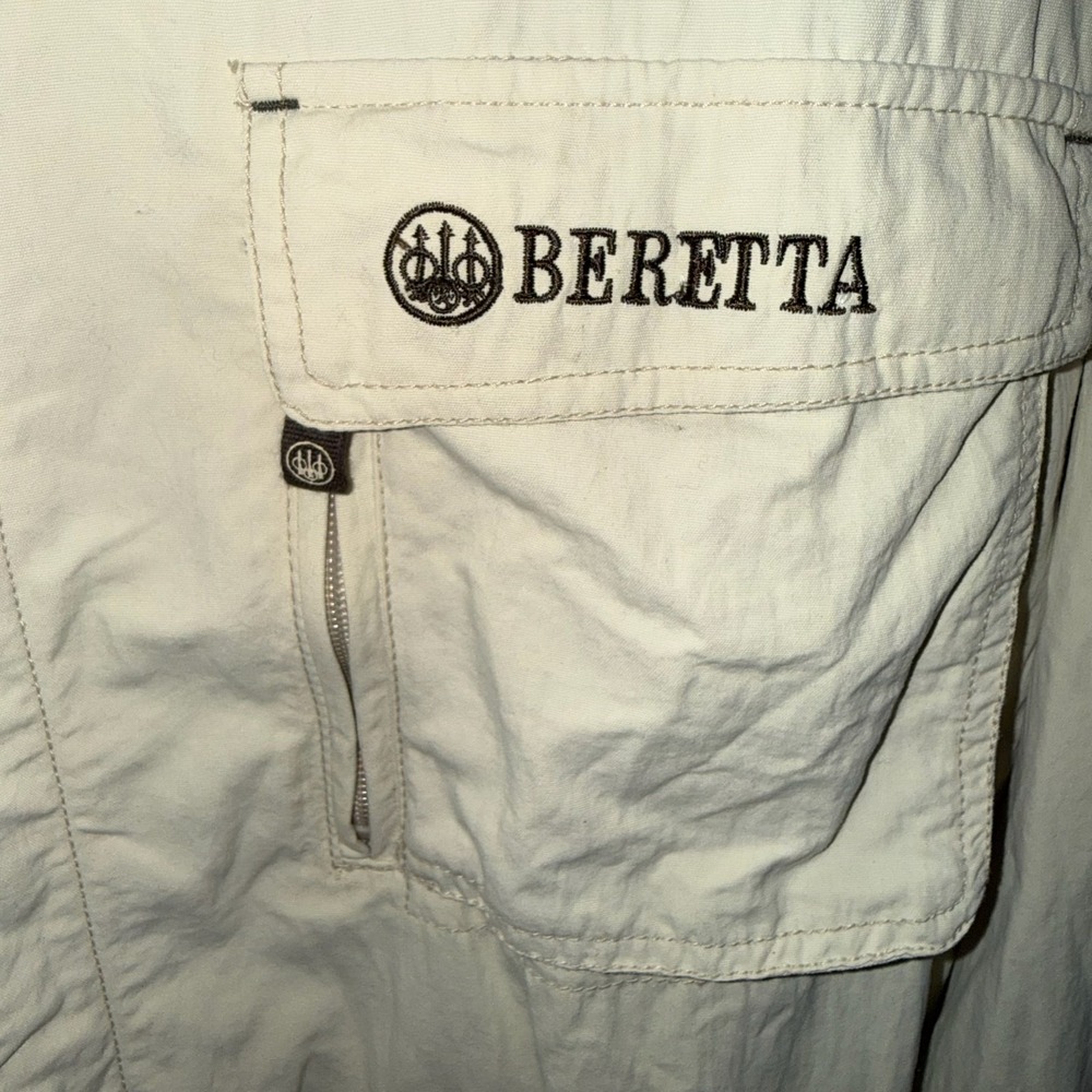 Vtg BERETTA Safari Hunting Field Jacket Mens L Khaki Tan Coat - Picture 4 of 10